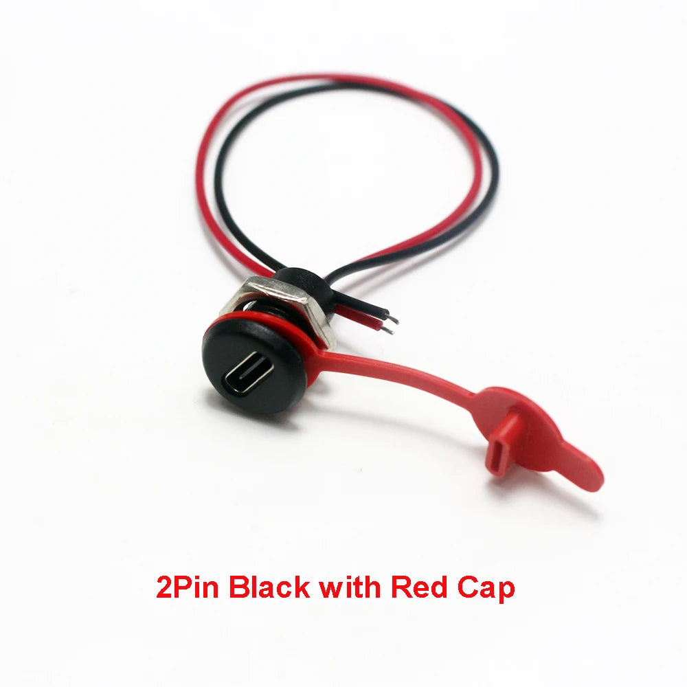 1PCS 2/4/5Pin USB-C Connector Type-C Waterproof with PH 2.0 Nut Locking Panel Mounting TPC Waterproof Fast Charging Jack Port