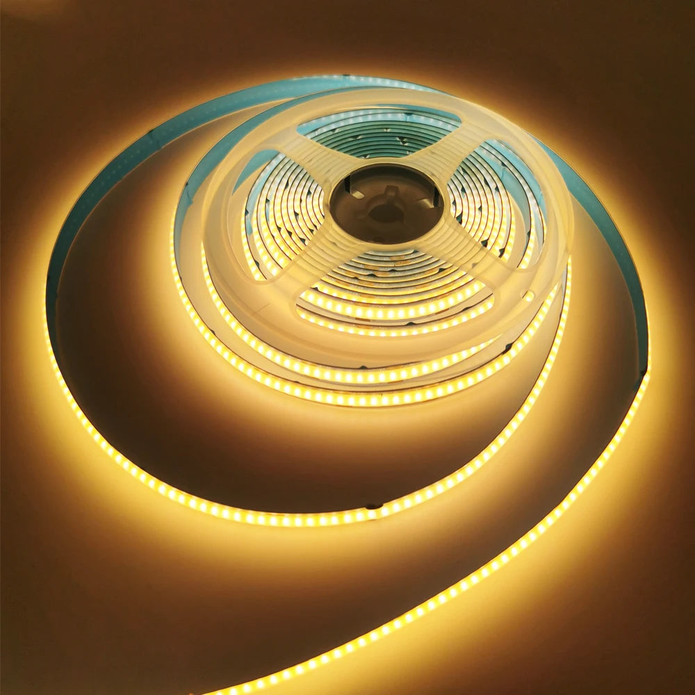 Tuya Wifi Smart FCOB RGBCCT LED Light Strip 6Pin 12mm DC24V RGB CW WW FOB Flexible COB Linear Lights Dimmable Room Kitchen Decor