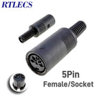 2/5 PCS 3P 4P 5P 6P 7P 8P 13Pin Din Male/Female Plug Soecket Jack With Plastic Handle Keyboard Cable Connector Adaper PS2 DIY