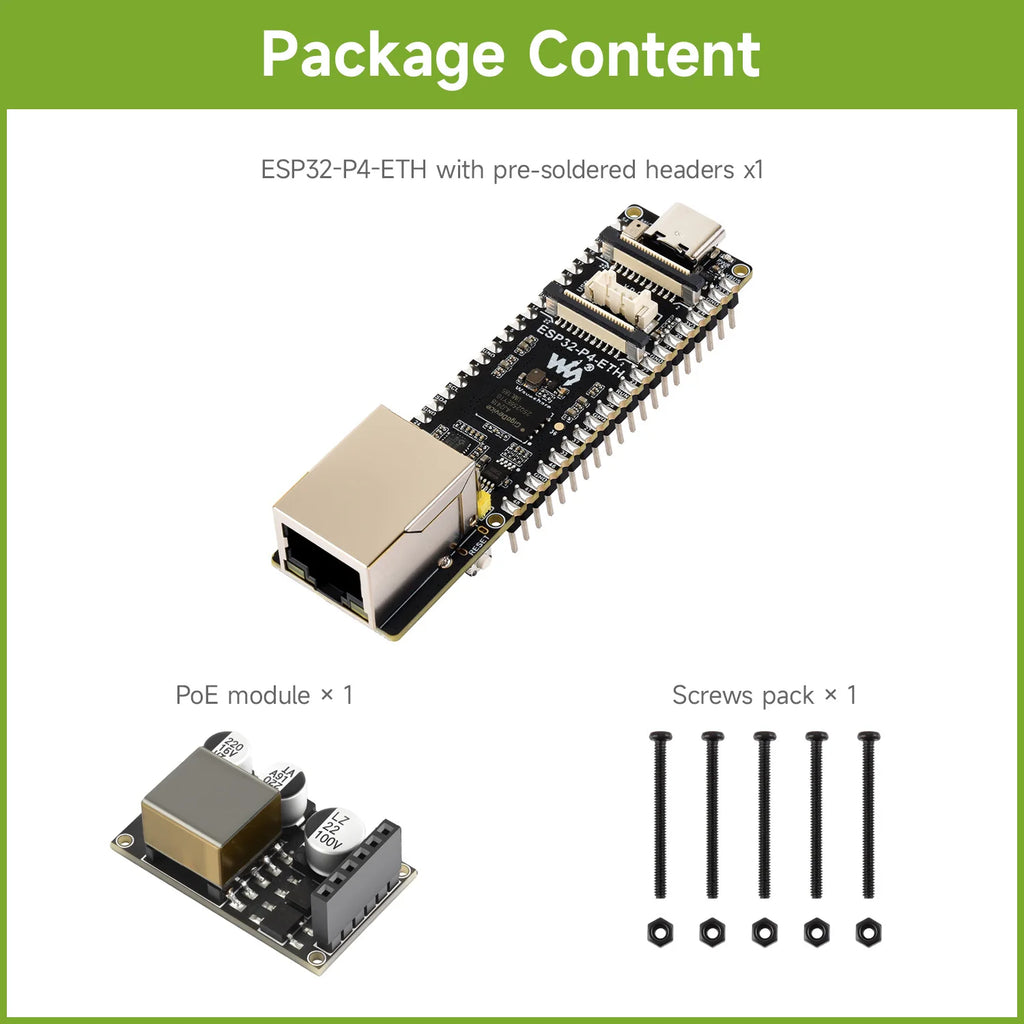 Waveshare ESP32-P4-ETH High-Performance Development Board, Based On ESP32-P4, With 100 Mbps RJ45 Ethernet Port