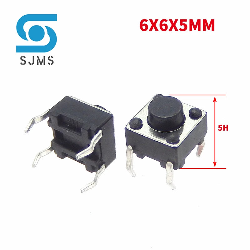 20/50PCS 6X6 6X6X5mm DIP 4Pin Tactile Micro Push Button Switch 6*6*4.3/5/6/7/8/9/10/11/12/13MM Micro Touch Button Power Switches