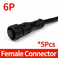 5PCS M12 IP65 Waterproof Aviation Connector 2 3 4 5 6 8 Pin Metal Panel Mount Male Plug Socket Pigtail Cable for Industrial Use