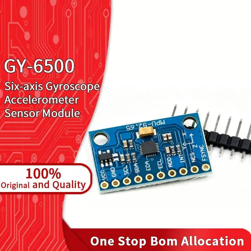 GY-6500 Six Axis Gyroscope Accelerometer Sensor Module 16 Bit SPI I2C Interface For Arduino DIY MPU6500 Processor Module IC