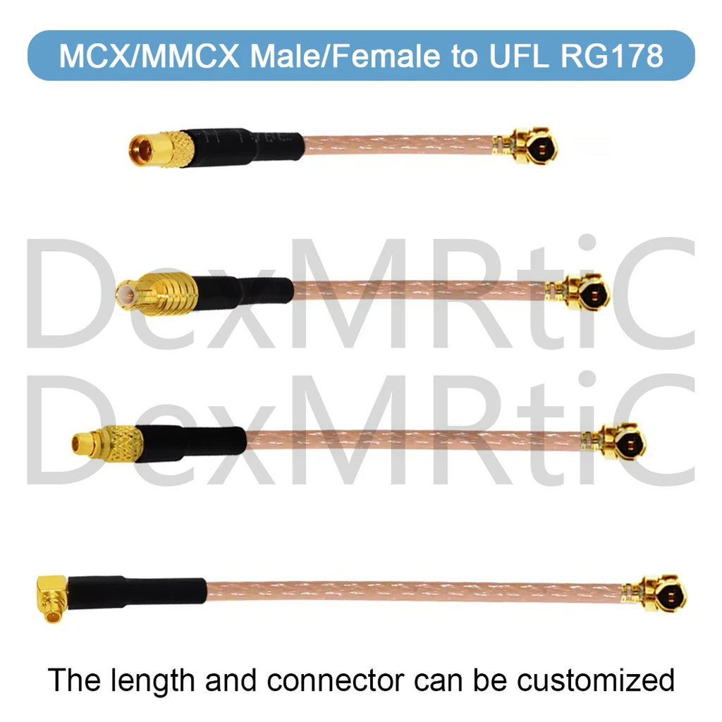 1PC MCX /MMCX Plug Jack Connector to UFL Pigtail Cable Adapter RG178 10cm For Wireless Modem