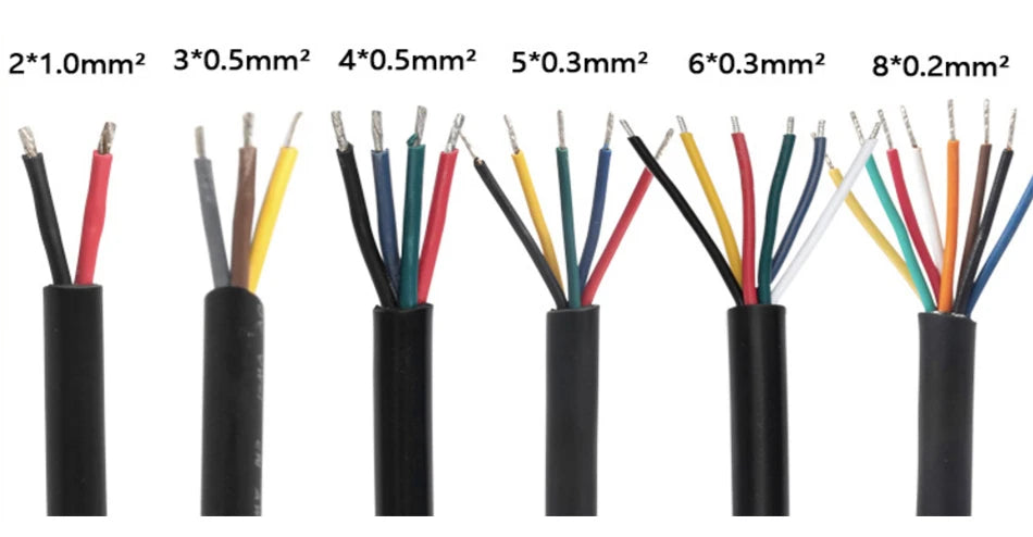 5Pairs M12 Small Metal Head Black Waterproof IP67 2 3 4 5 6 8Pin Cable Wire Plug for LED Strips Male and Female  DC Connector