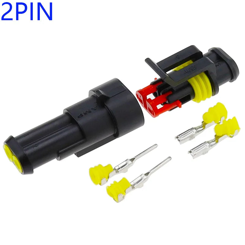1 Set 1 2 3 4 5 6 Pin Super Seal AMP Electrical Connector Automotive Waterproof Xenon Lamp Male And Female Plug For Car