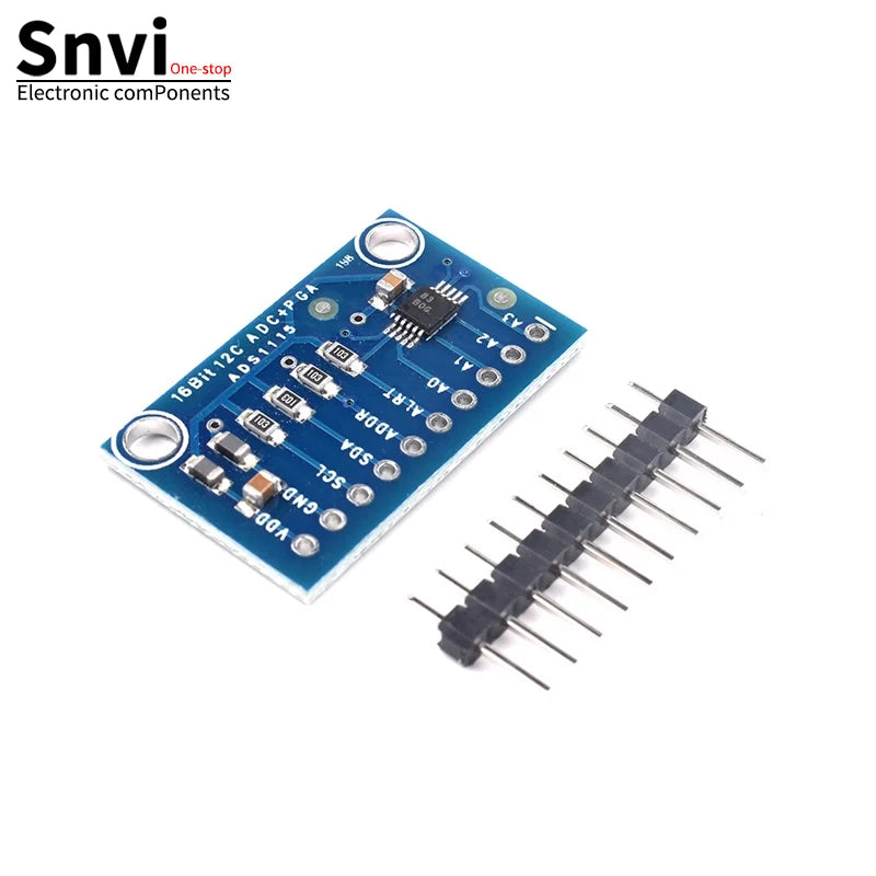 Snvi 16 Bit I2C ADS1115 ADS1015 Module ADC 4 channel with Pro Gain Amplifier 2.0V to 5.5V for Arduino RPi