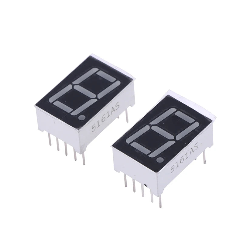 10Pcs 0.56 Inch 10Pins 1 Bit 7 Segment Red LED Digital Display Tube Common Anode Cathode 5161AS 5161BS