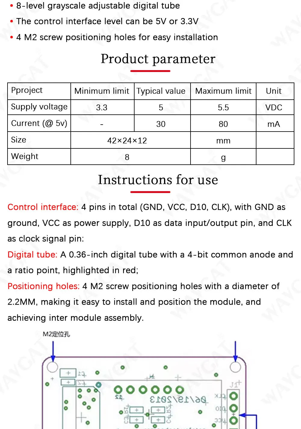 TM1637 LED Display Module For Arduino 7 Segment 4 Bits 0.36 Inch Clock RED Anode Digital Tube Four Serial Driver Board Pack
