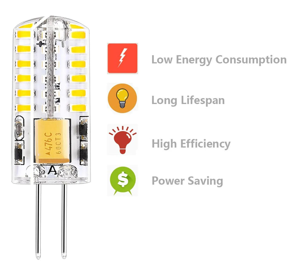 10Pcs G4 LED Bulb 12W 9W 5W 3W 2W AC DC12V SMD 2835 3014 SMD LED Light Mini Silicone Lamp Warm White White 360 Degree Angle