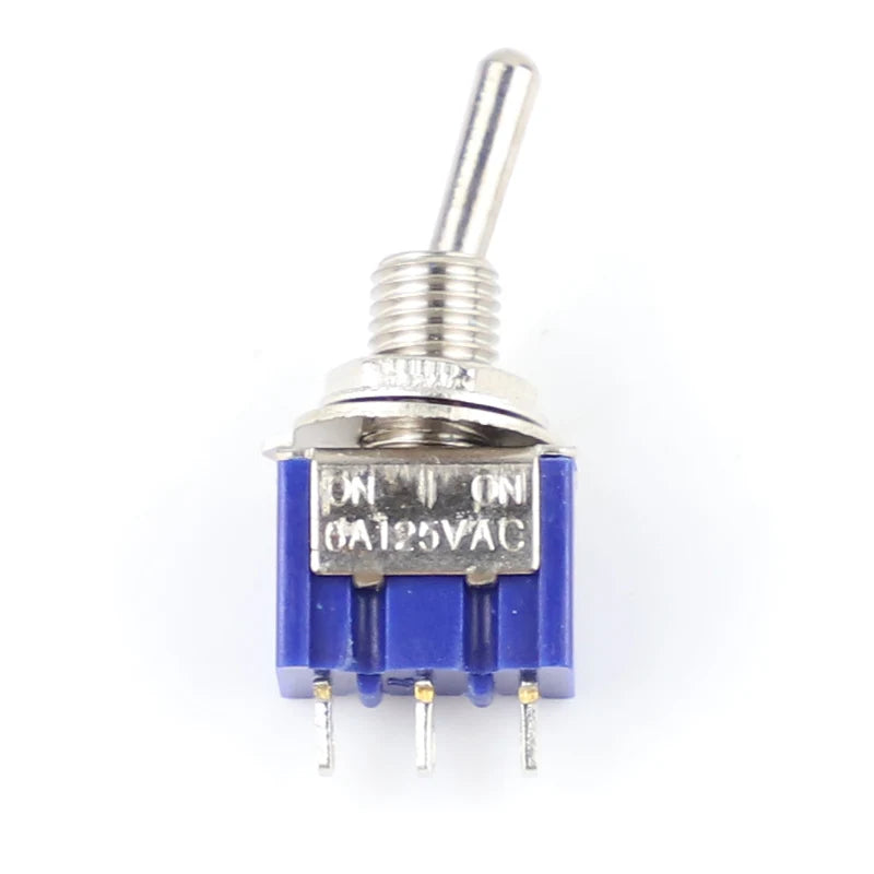5PCS Blue Mini MTS-102 3-Pin SPDT ON-ON 6A 125VAC Miniature Toggle Switches MTS-103 MTS-202 MTS-203 6PIN ON-OFF-ON