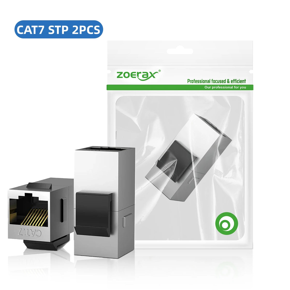 ZoeRax 2PCS Keystone Jack Rj45 Coupler Inline Coupler for Cat7/CAT6A/CAT6/CAT5E Female to Female Insert Coupler