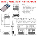5pcs USB 3.1 Type-C Connector 24 Pins Male / Female Socket Receptacle Adapter to Solder Wire & Cable 24 Pins Support PCB Board