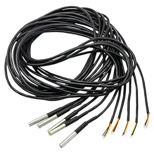 5Pcs DS18B20 Temperature 2M Sensor Waterproof Temperature Sensor with Digital Thermal Stainless Steel Tube Probe for Arduino