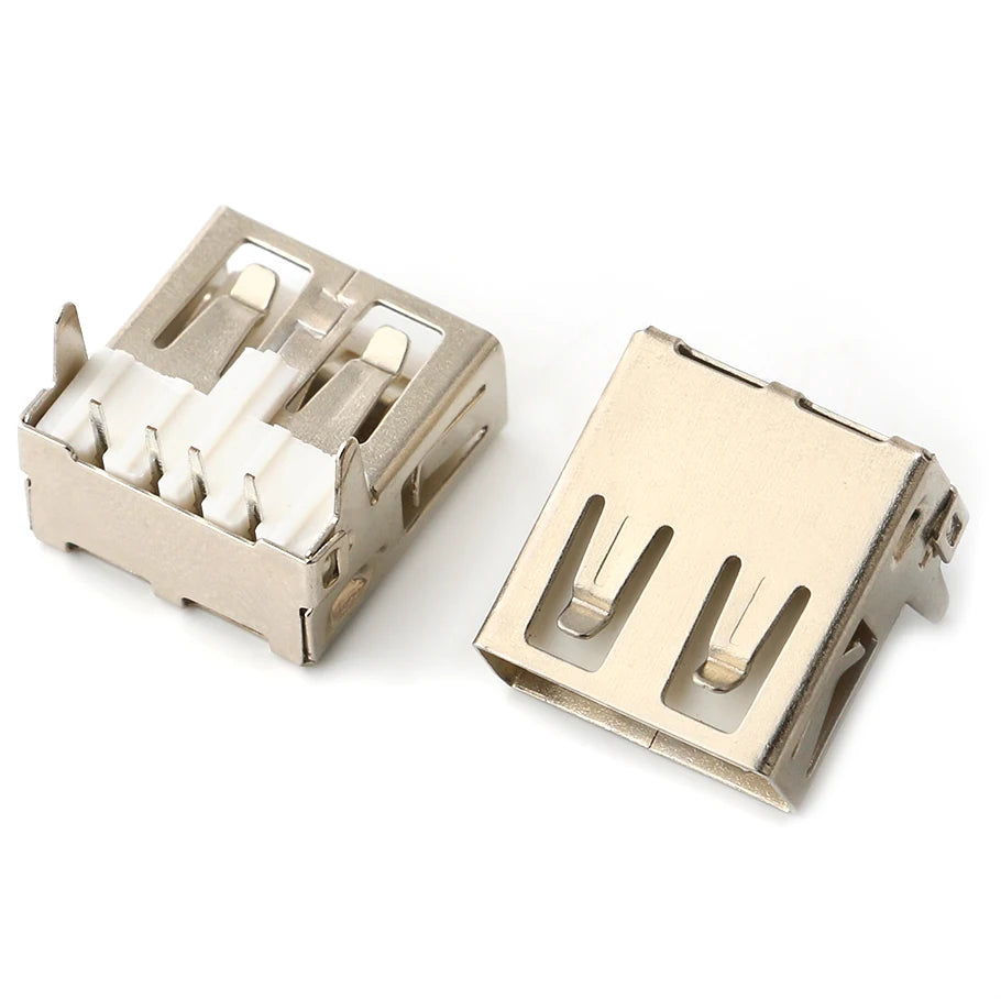 10Pcs USB 2.0 4Pin A Type Female Socket Connector G54 2 Feet 90/180 Degree Data Transmission Charging USB Connector