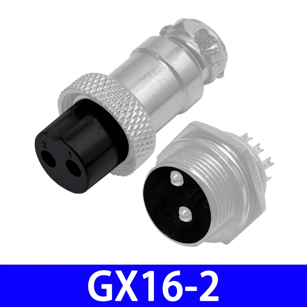 GX16 Male and Female Aviation Connector Wire Panel Metal Connector 16mm GX16-2 / 3/4/5/6/7/8/9/10 Pin 2P Aeronautical Plug