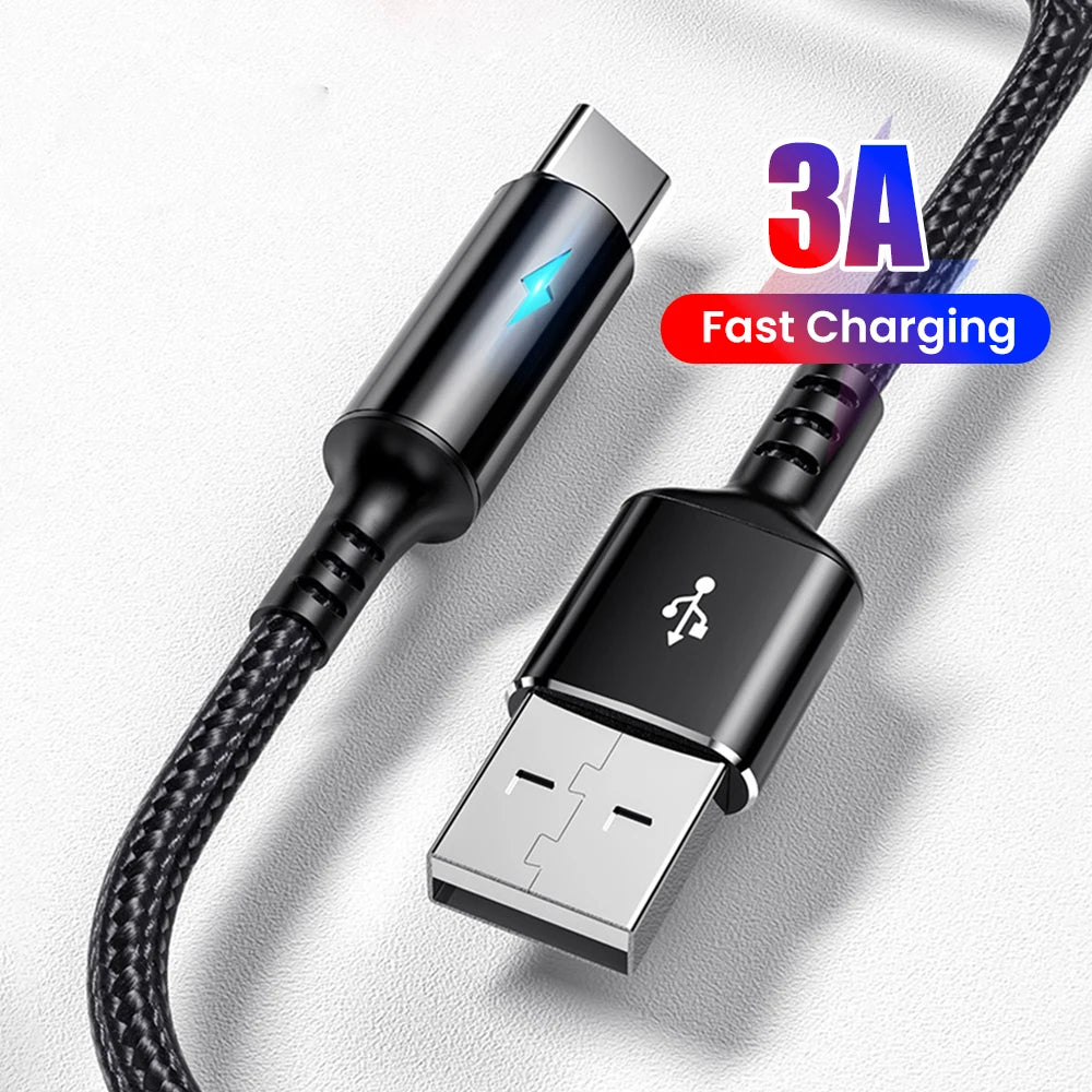25cm Short USB Type C Cable 3A Data Micro USB Cable for iPhone Huawei Xiaomi Power Bank Fast Charging Data cable