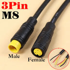 1-12set M8 M6 Core 2/3/4/5/6Pin Male Female Julet Electric Ebike Butt Plug Connector Cable Signal Sensor Waterproof Scooter Wire