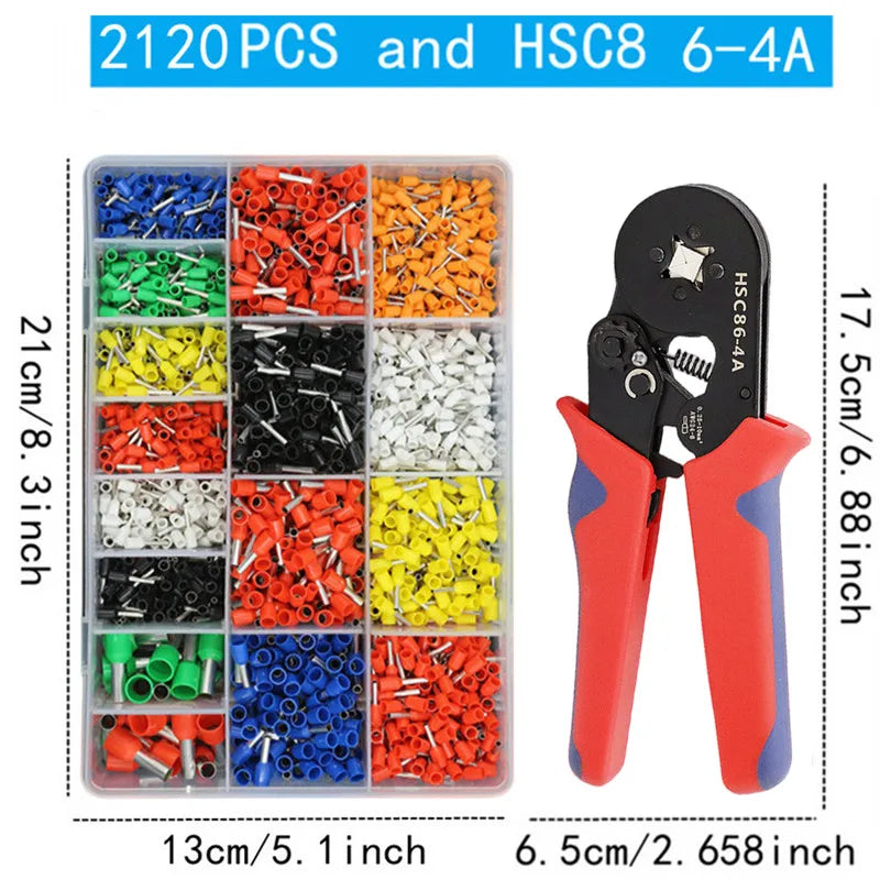 VE Tubular Crimp Terminals,Cable Electrical Connector,Insulated Wire Connectors,Tube Type Terminal Crimping Pliers HSC86-4