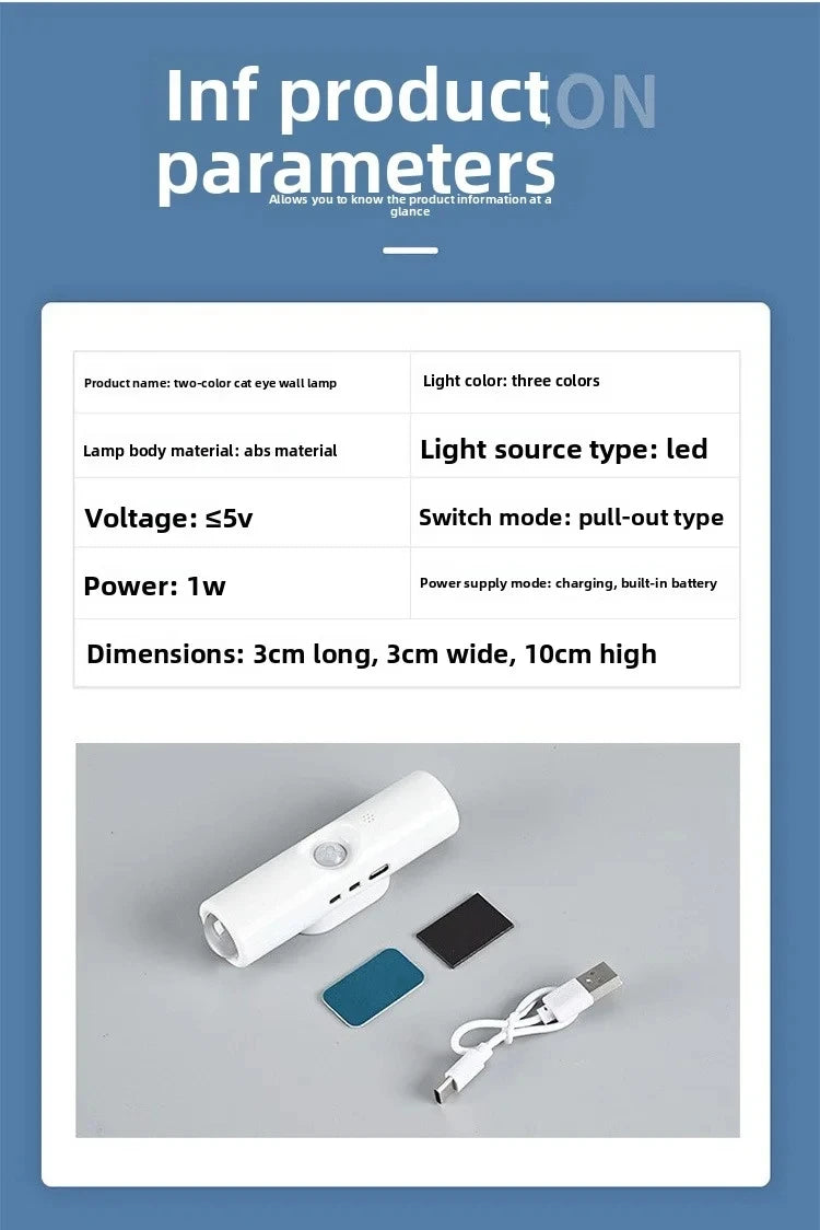 LED Night Lights Double-head Sunset Wall Lamp Motion Sensor RGB Ambient Light Magnetic USB Rechargeable Party Corridor Closets