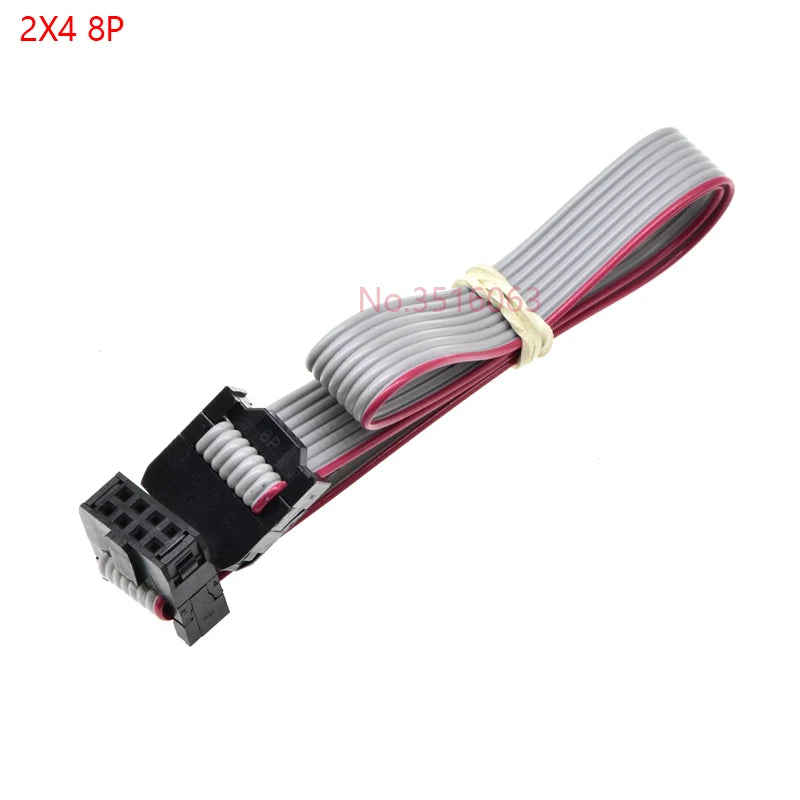 2pcs 2.54mm Pitch Fc-6/8/10/14/16/20/40/50 Pin 30cm Jtag Isp Download Cable Gray Flat Ribbon Data Cable For Dc3 Idc Box Header