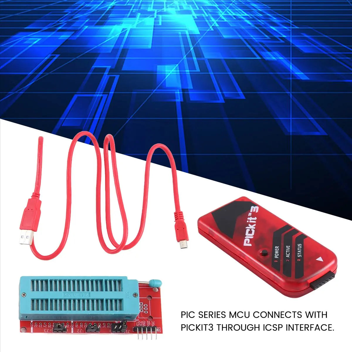A40I PICKIT3 Programmer Universal PIC ICD2 PICKit 2 PICKIT 3 Programming Adapter Seat