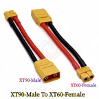 XT90 to XT60 Connection Cable Male-To-Female Adapter Wire 10AWG Silicone Wire Model Aircraft Power Charger