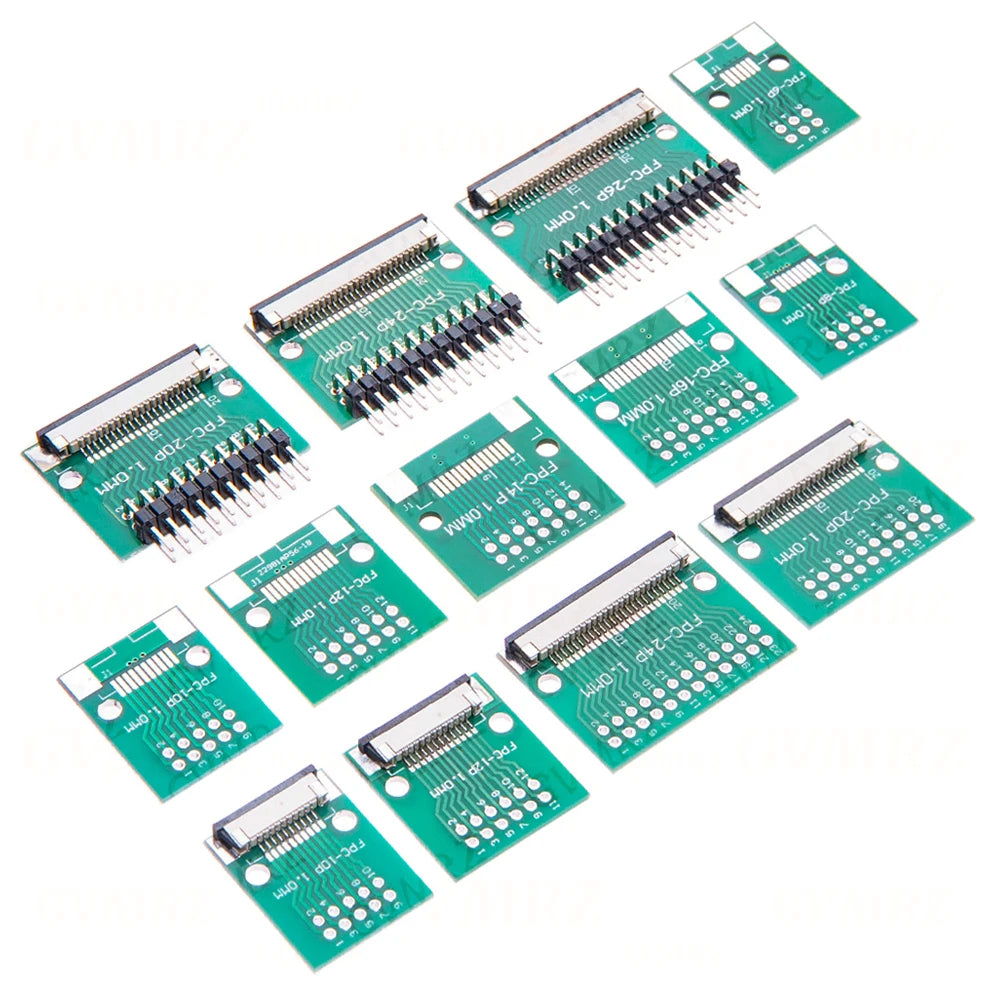 0.5mm 1.0mm pitch Connector SMT Adapter to 2.54mm hole FPC FFC Cable Welded board With Pin / Empty Board 6P 8P 10P 12P 20P 24P