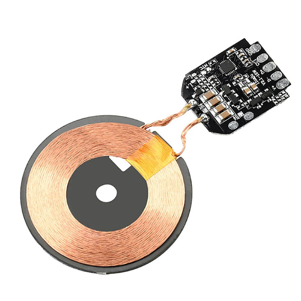 5Pcs Wireless Charging Transmitter Module Supports 5W 10W 15W Wireless Charging QC 2.0 Adapter Electromagnetic Induction Charger
