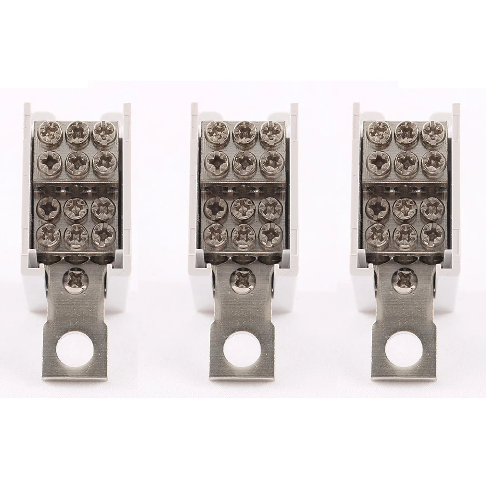 125A/250A Din Rail Terminal Block Distribution Box, 1 In 4/6 Out Power Junction Box, 10/16mm² Wire Connector for Circuit Breaker