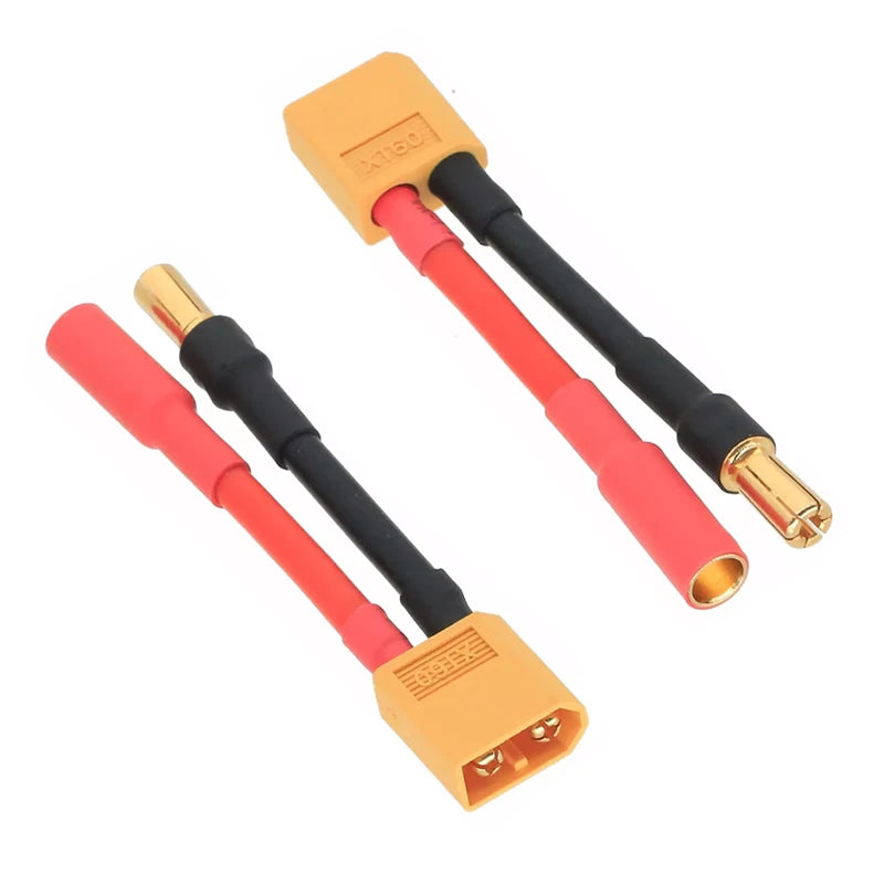 1 Pair /2Pcs XT60 Male Female Plug to 5.5mm Male Female Connector Adapter Cable 14AWG 4cm For RC Lipo Battery FPV Hobbies Toy