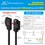 ZHICAN ZC3T Miniature Flat Photoelectric Sensor Front Side View Through Beam Diffuse Reflective
