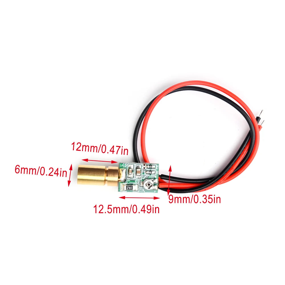 6mm 10mW Green Small Laser Head Module Dot/Line/Cross 3V-5V Adjustable Focal Length 520nm Laser Diode Head Industrial Class