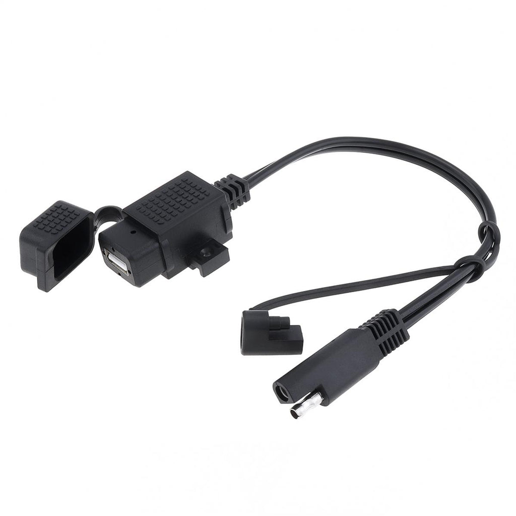 12V Waterproof Motorcycle SAE to USB Phone GPS MP4 Charger Cable Adapter Motorbikes Inline Fuse Power Supply