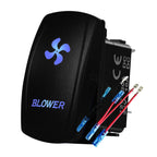 12V 24V Boat Trim Tabs Switch (ON)-OFF-(ON) Momentary Rocker Switch Waterproof Blue Light ON-OFF Toggle Switch With Harness