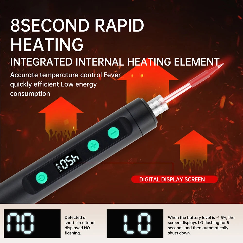 Mini 5V 15W USB Soldering Iron Wireless Electric Soldering Iron Fast Charging Lithium Battery Solder Iron Repair Welding Tool