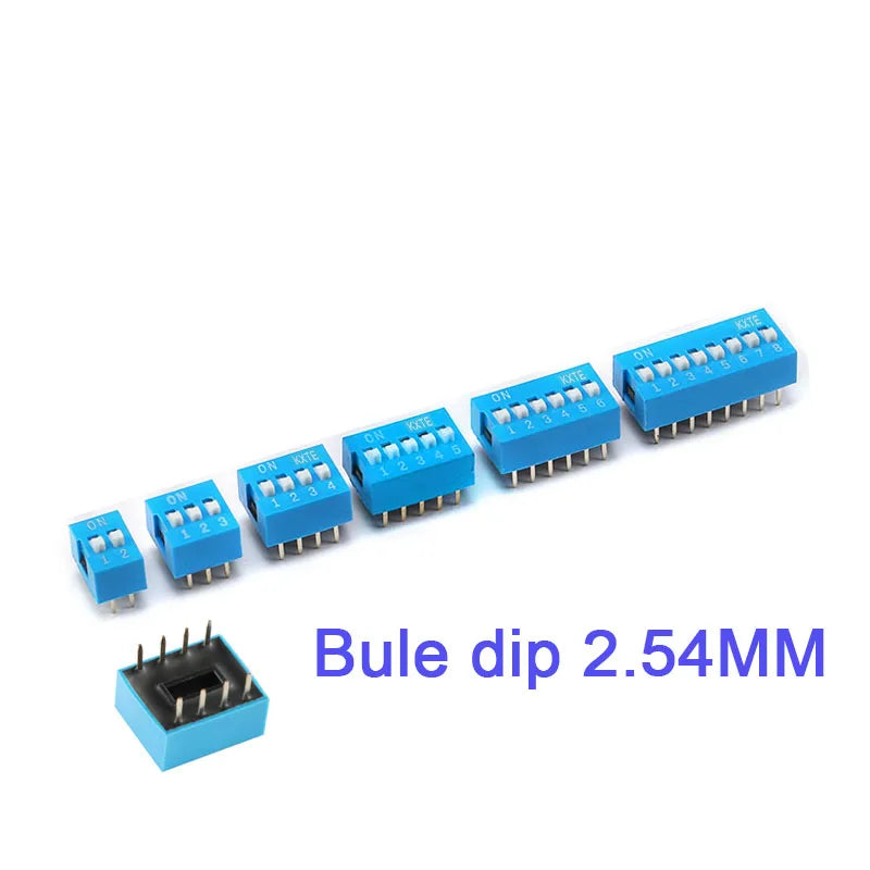 5Pcs Slide Type Switch Module 1 2 3 4 5 7 8 10PIN /1.27/2.54mm Position Way SMD/DIP Pitch Toggle Switch Snap Switch Dial Switch