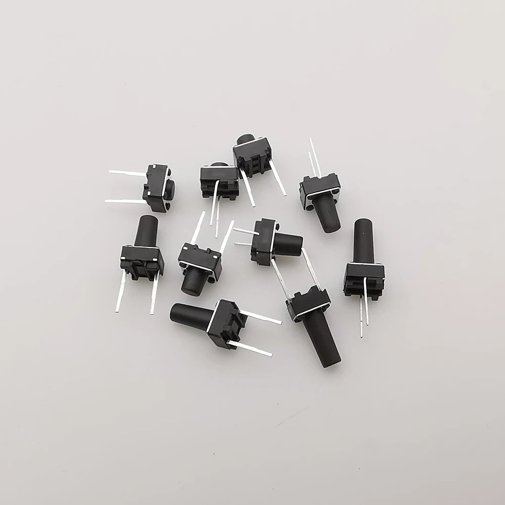 1Box 6x6mm Micro Push Button Tactile Tact Switch Kit 12V 2/4 Pin DIP2 PCB Momentary Switch DIY TV Toy Home Use Button Key Switch