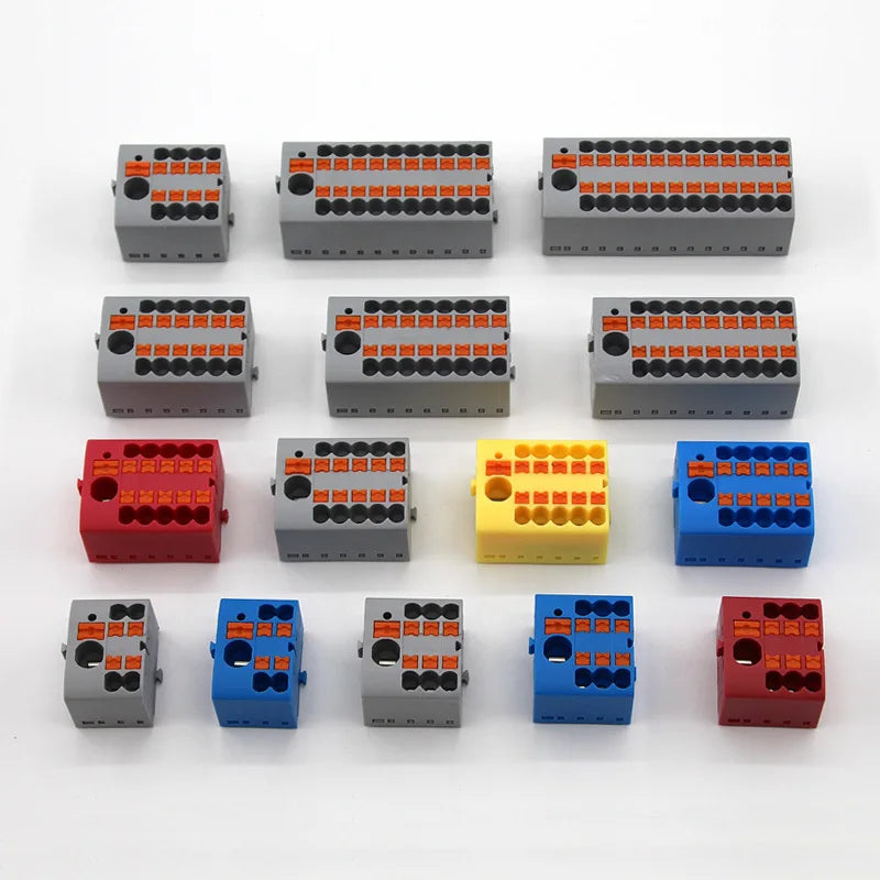 1PC 225 Series Wire Connectors Plug-in Electrical Terminal Block Spliceable One In Multiple Out Splitter Guide Rail Junction Box