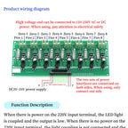 1/2/3/4/8-Bit AC 220V Optocoupler Isolation Module Voltage Detect Board Adaptive 3-5V For PLC Isolamento Fotoaccoppiatore Module