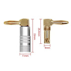 4pcs Banana Plug Right Angle 90 Degree 4mm Gold-Plated Video Speaker Adapter Audio Connector Banana Connectors