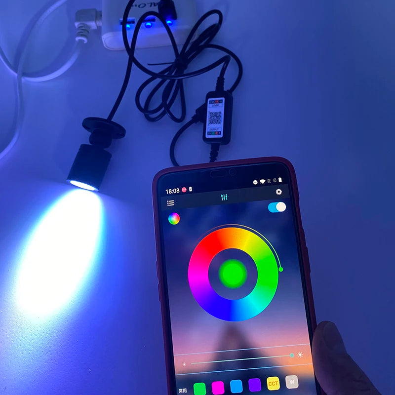 OhliteLED Smart Bluetooth APP Control RGB LED Spotlight USB 5V Adjustable Colour Mini Ceiling Spotlight 1W 3W Black White Silver