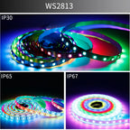 WS2811 WS2812B WS2813 WS2815 30/60/144 leds/m RGB LED Strip WS2812 Individually Addressable Tape Light IP30/IP65/IP67 DC5V DC12V