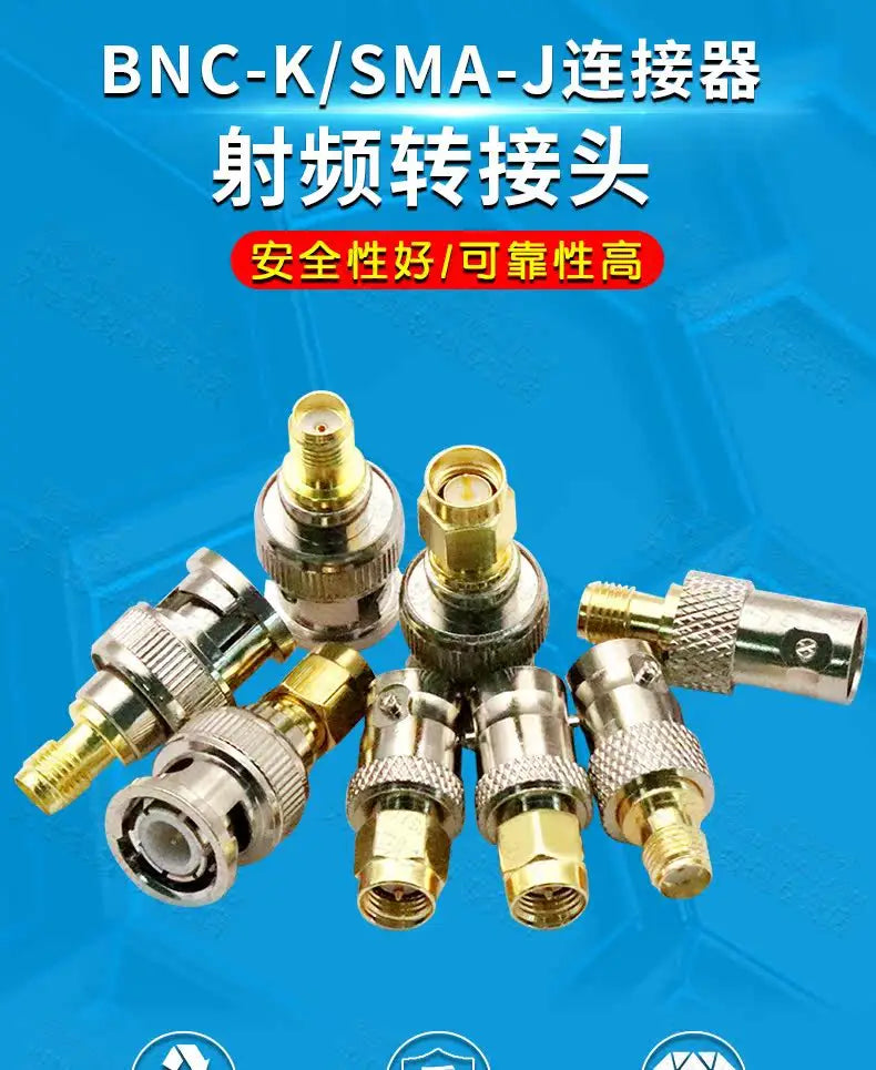 SMA Male Plug to BNC Female M/F Radio Antenna Connector RF Converter M/F Radio Antenna Adapters Kit Coaxial SMA to BNC Adapter