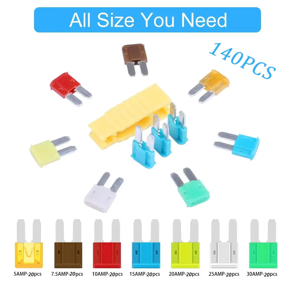 35/56/70/84/100/105/126pcs Micro 2 Blade Fuse Assortment Kit for Truck Replacement with Fuse Puller(5A,7.5A,10A,15A,20A,25A,30A)