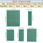 Universal PCB Circuit Protoboard Double Sided Breadboard 2x8 3x7 4x6 5x7 7x9CM Stripboard Prototyping Board DIY Electronic Kit