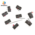 40PCS/Box Mini Micro Limit Switch - NO NC SPDT 2P/3P Terminals 5A 125V/250V Roller Arc Lever Snap Action Switch