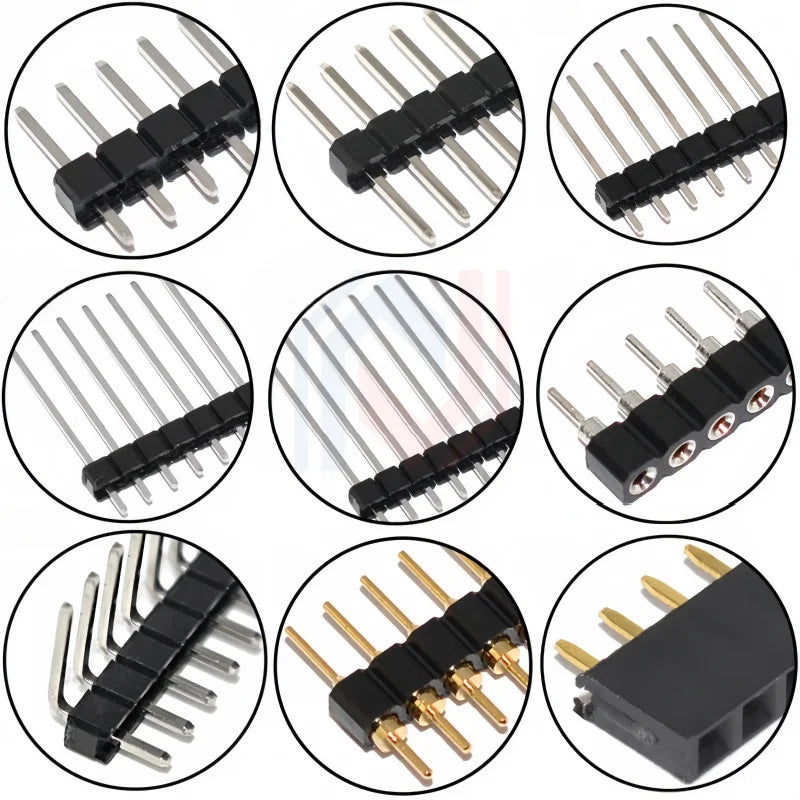 10PCS 1X40 Pin Single Row MALE 2.54MM PITCH 11MM/15MM/17MM/21MM/25MM LONG PIN Header Connector Strip 1X40pin 1*40 40P 40Pin