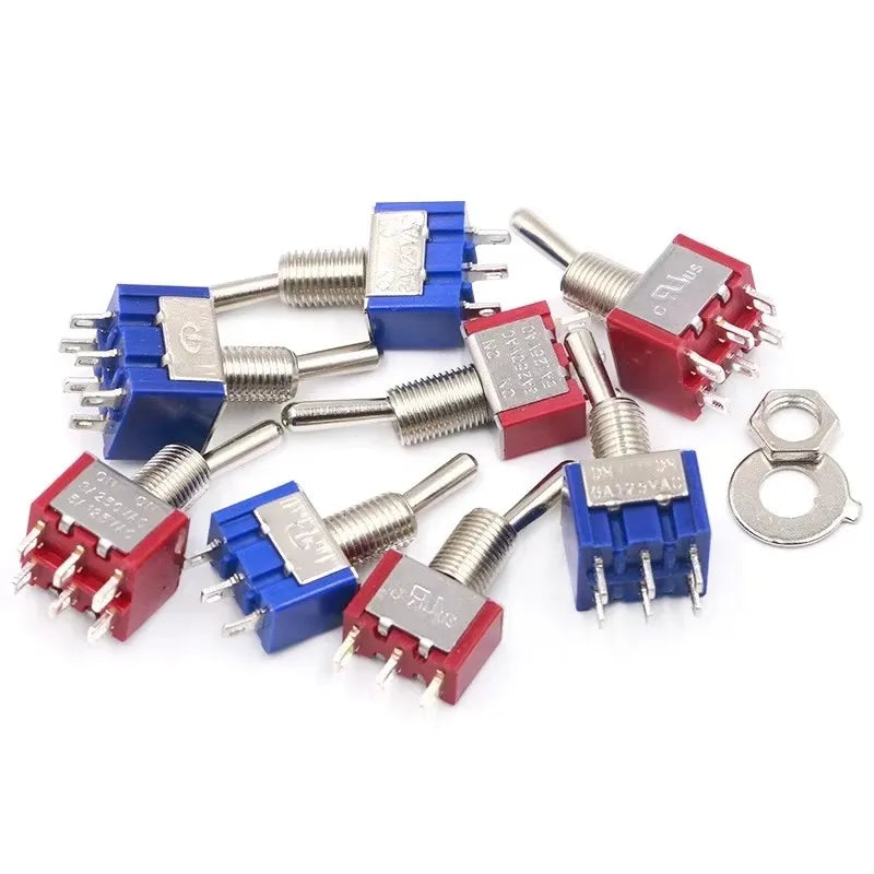5Pcs Toggle Switch Mini Switches 2 Position 3 Position Latching Switch MTS-102/103/202/203 ON-ON SPDT ON-OFF -ON SPDT DPDT