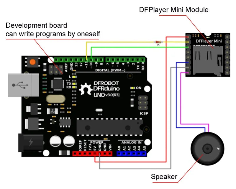 1-10Pcs DFPlayer Mini MP3 Player Module V3.0 16P TF Card U Disk Audio Voice Decoder MP3-TF-16P for Arduino ESP32 DIY
